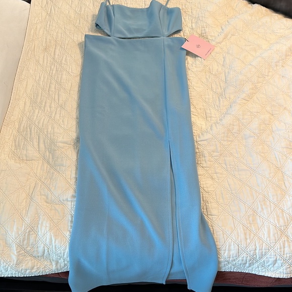 Blue midi dress never worn Hello Molly medium size 6 - Picture 2 of 4